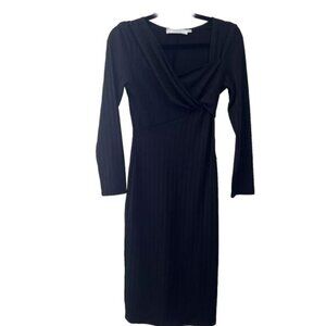 ASTR The‎ Label rib faux wrap long sleeve sweater dress Sz Small New